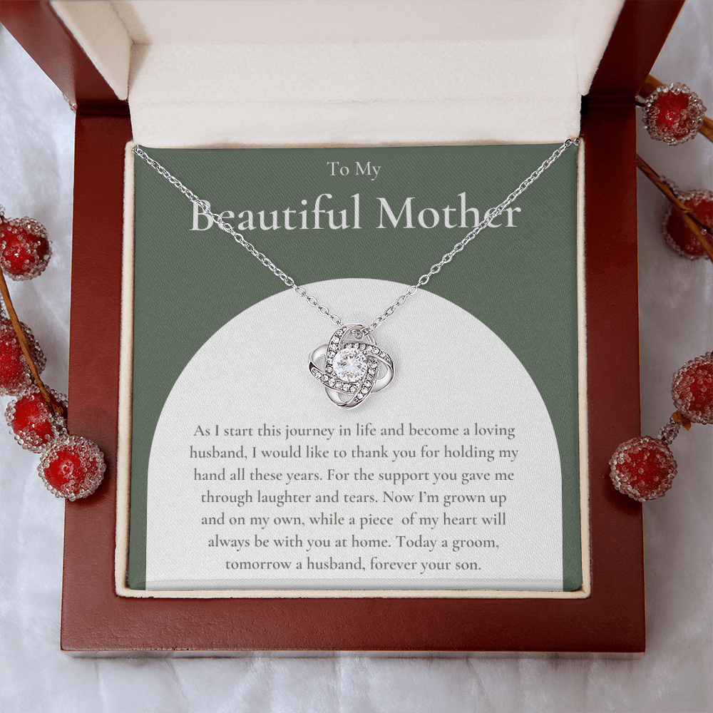Mother Of The Groom Gift From Son - Love Knot Necklace