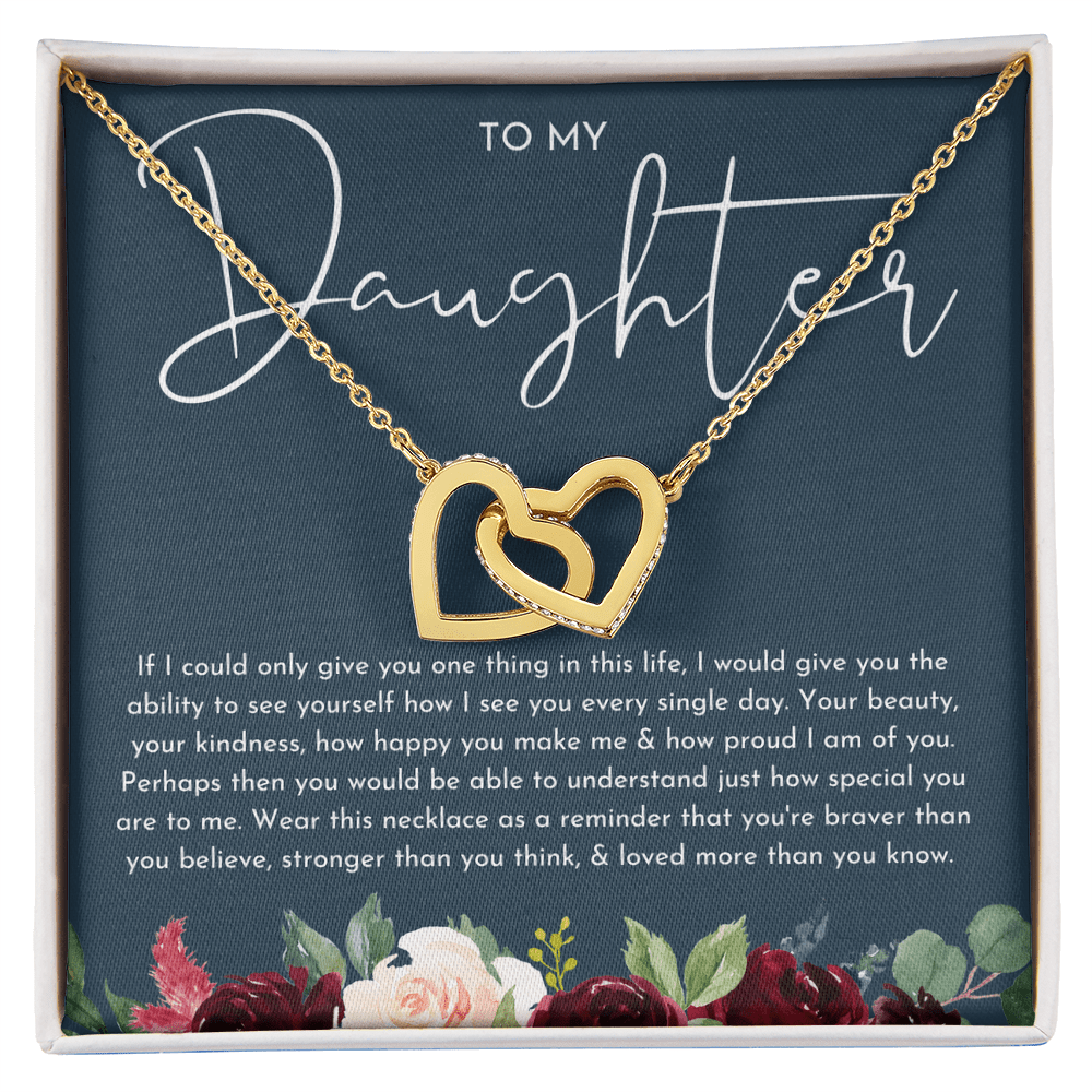 To My Daughter Floral Heart Necklace