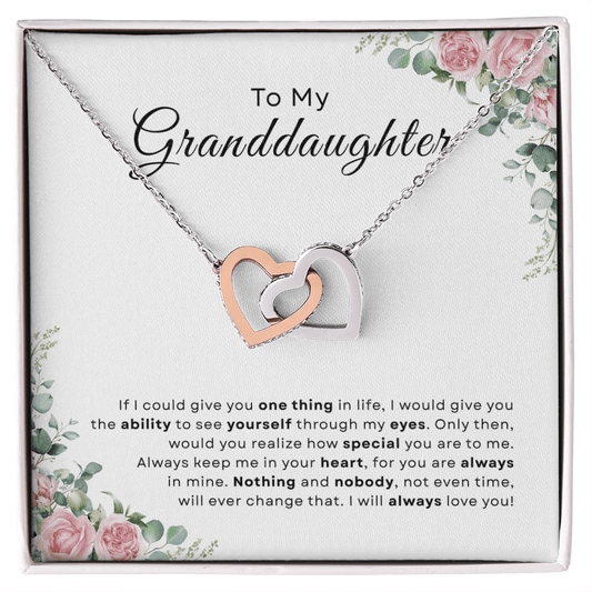 To My Granddaughter Hearts Necklace