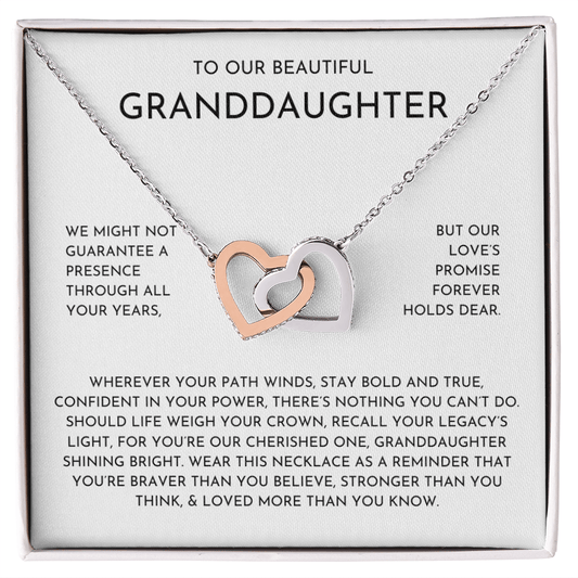 To Our Granddaughter Hearts Necklace