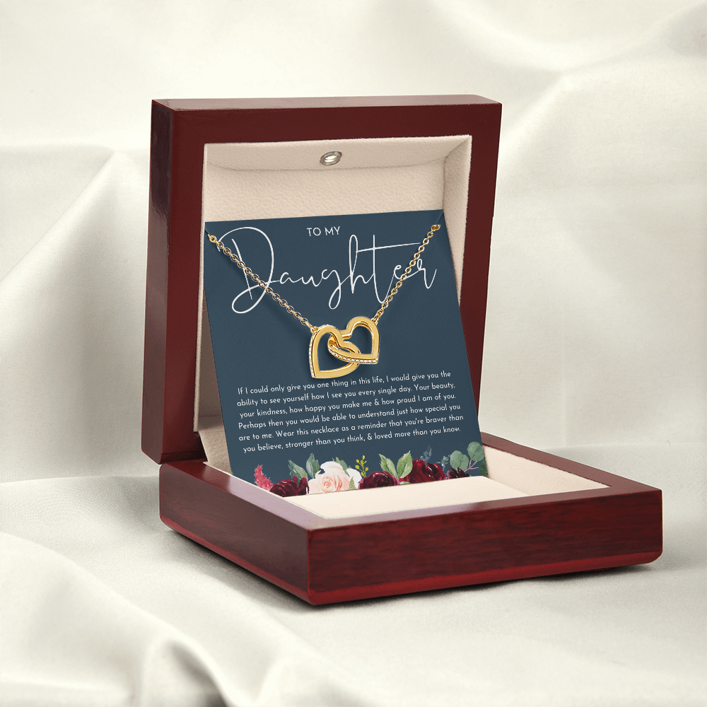 To My Daughter Floral Heart Necklace