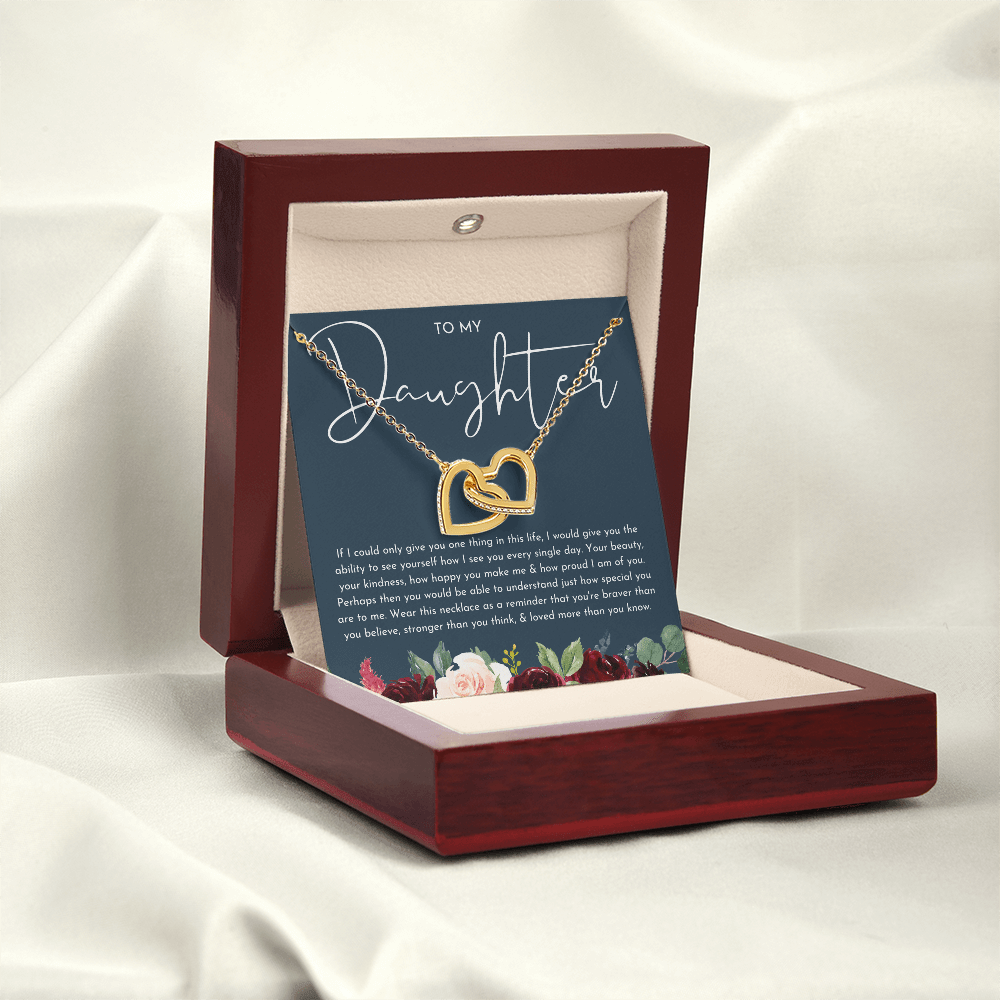 To My Daughter Floral Heart Necklace