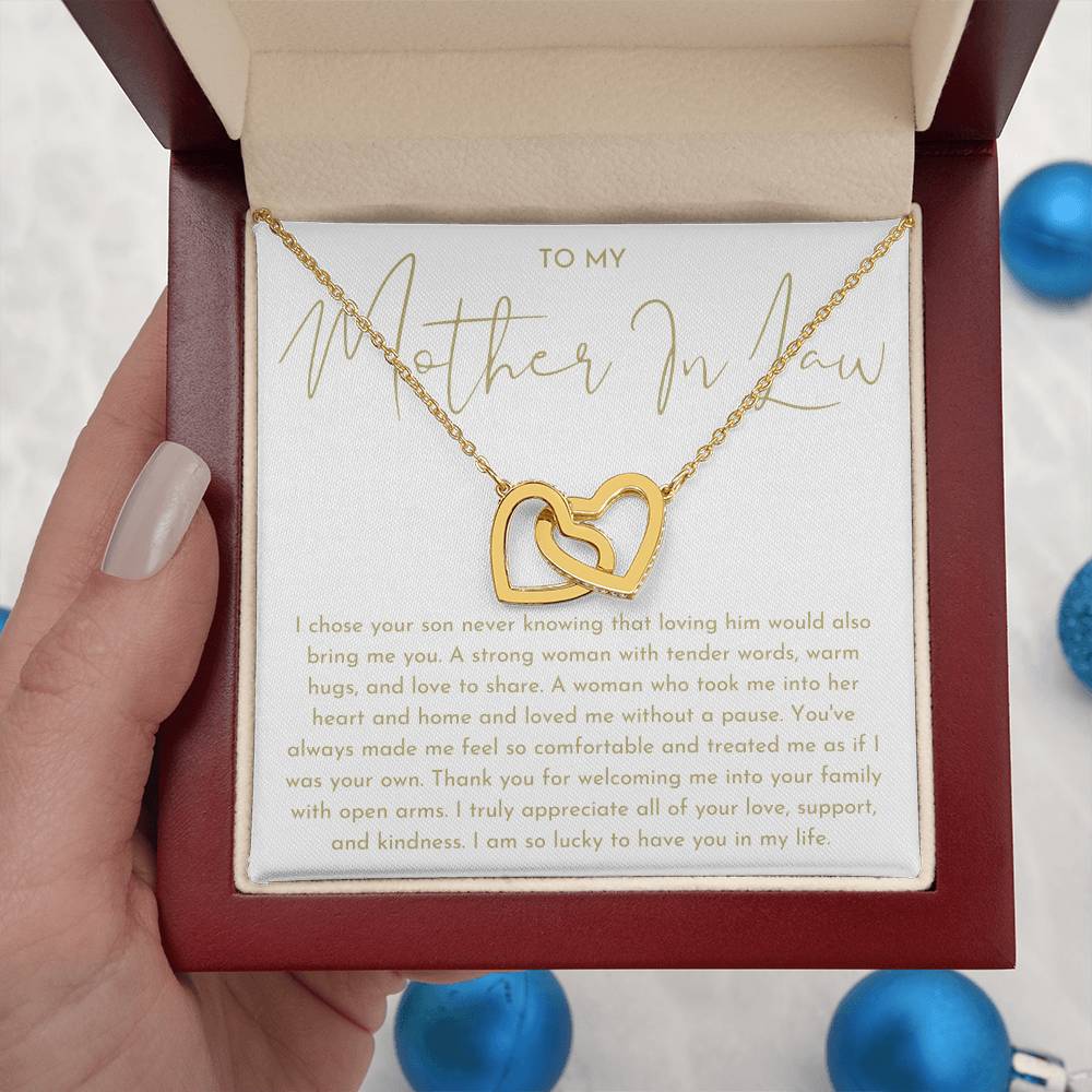Mother In Law Gift (I Chose Your Son) Interlocking Hearts Necklace