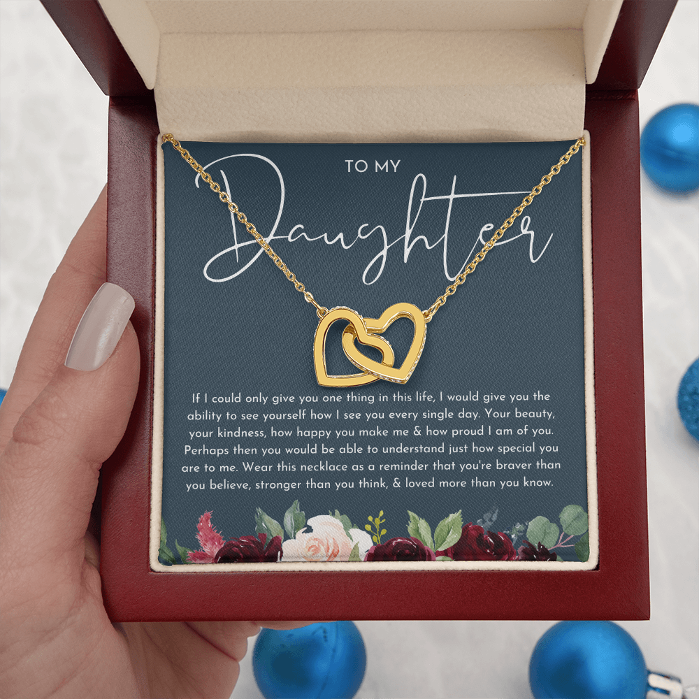 To My Daughter Floral Heart Necklace