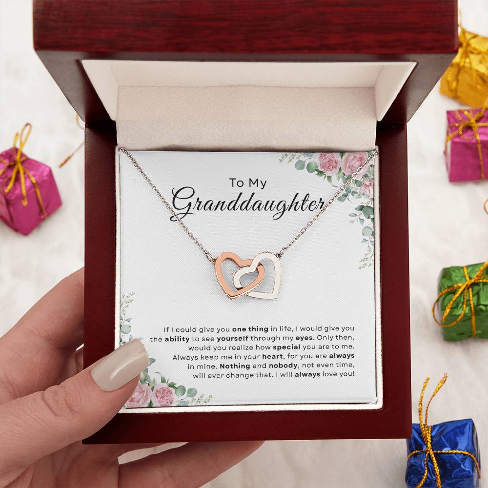 To My Granddaughter Hearts Necklace