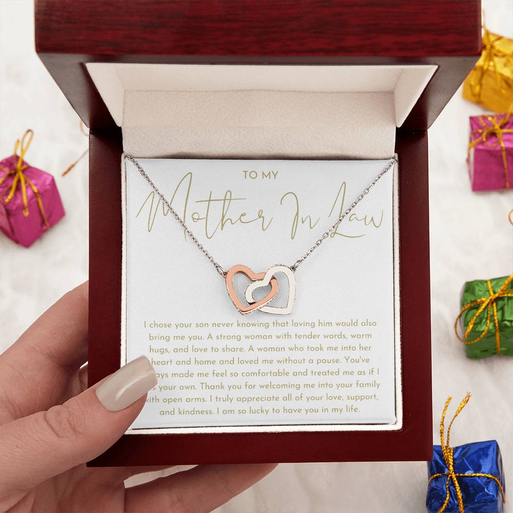 Mother In Law Gift (I Chose Your Son) Interlocking Hearts Necklace