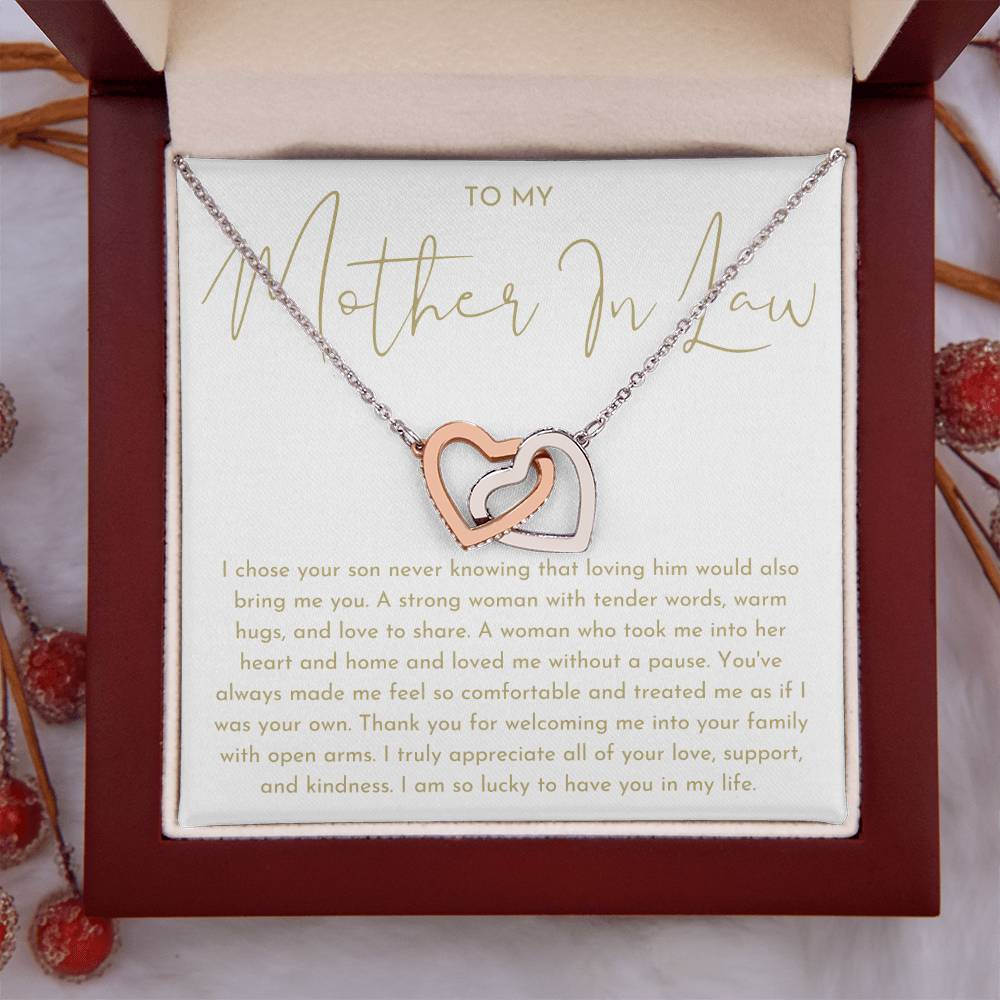 Mother In Law Gift (I Chose Your Son) Interlocking Hearts Necklace