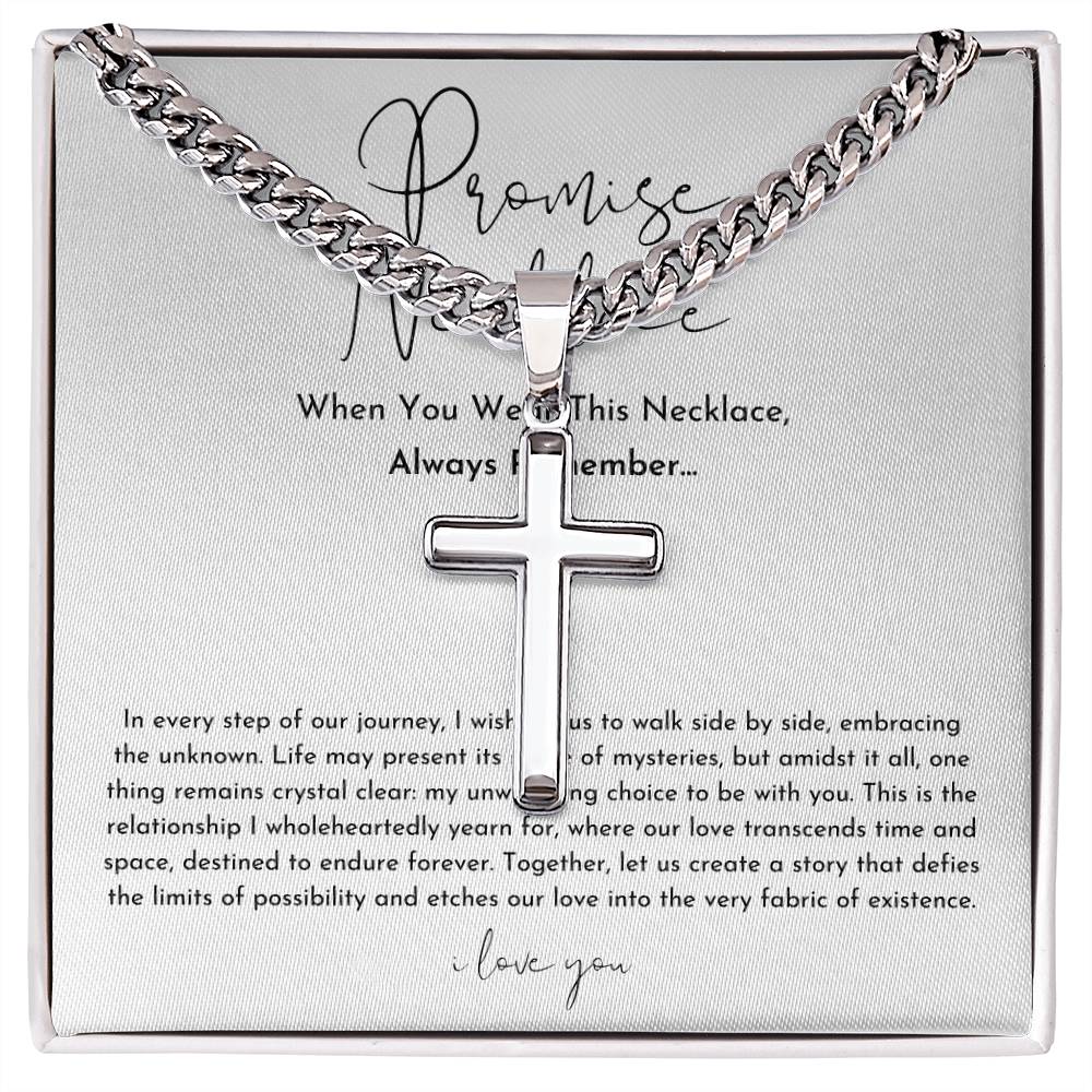 Promise Necklace For Him Cross - Main Image