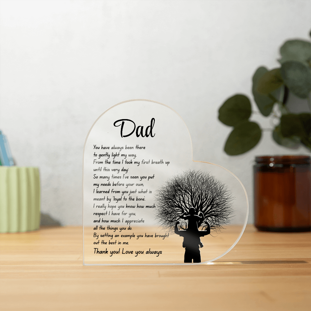 Dad Acrylic Gift Heart Shaped