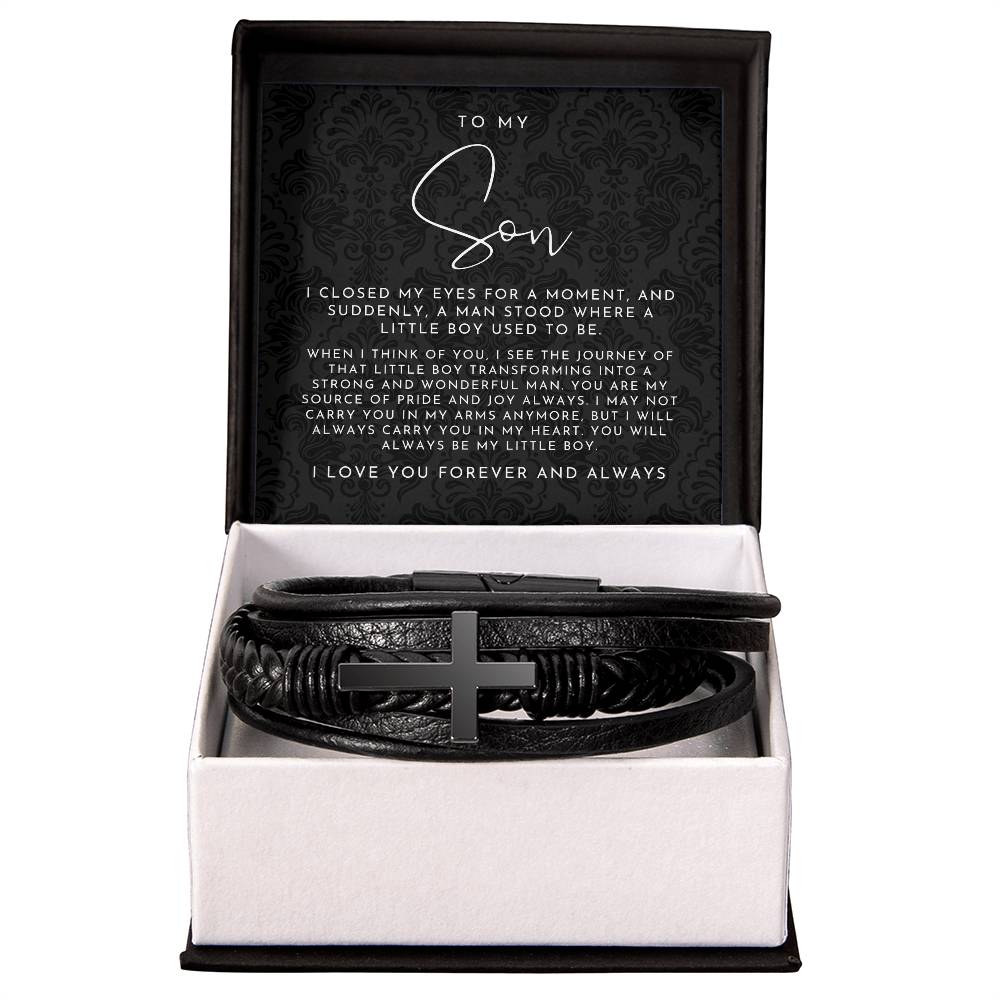 To My Son (I Closed My Eyes) Cross Bracelet