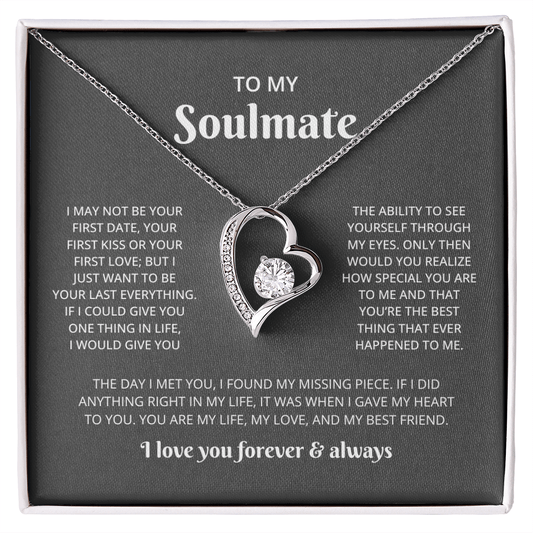 To My Soulmate Heart Necklace