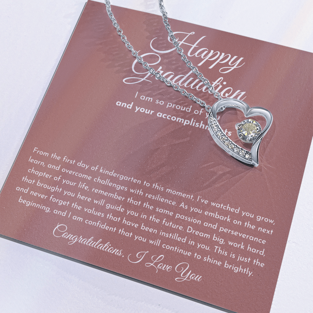 Happy Graduation (I Am So Proud) Forever Love Necklace
