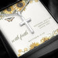 With Faith Sunflower & Butterfly Cross Necklace