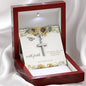 With Faith Sunflower & Butterfly Cross Necklace