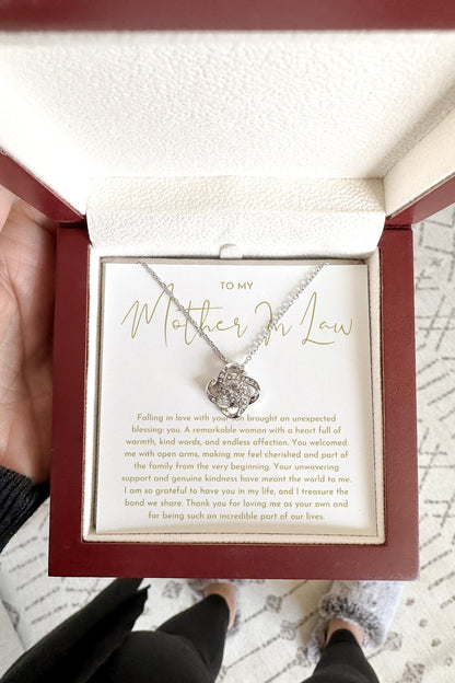 Mother In Law Gift (Falling In Love With Your Son) Love Knot Necklace - Heartfelt Collection