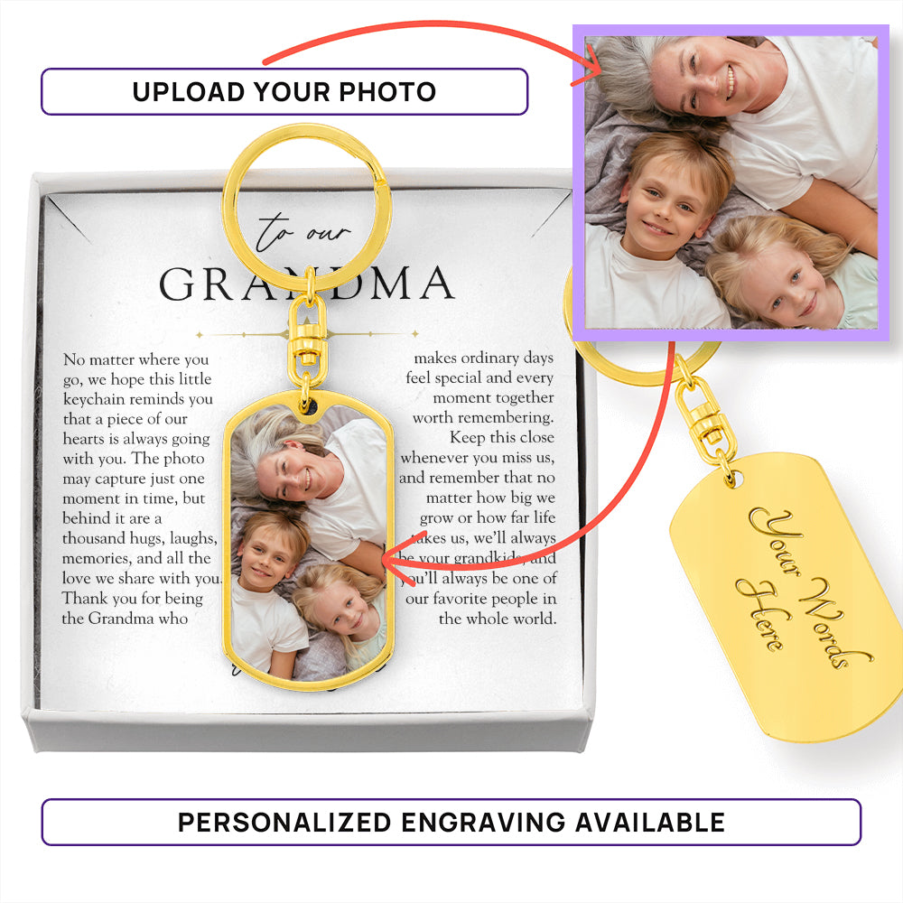 Grandma Custom Photo Engraved Keychain | A Thousand Hugs