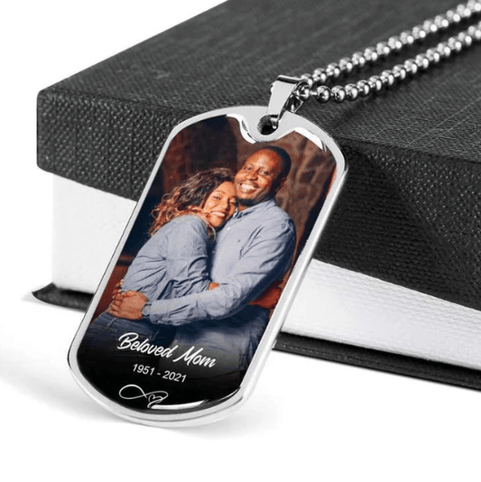 Custom Name Photo Dog Tag Memorial Necklace