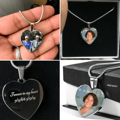 Photo Memorial Heart Necklace