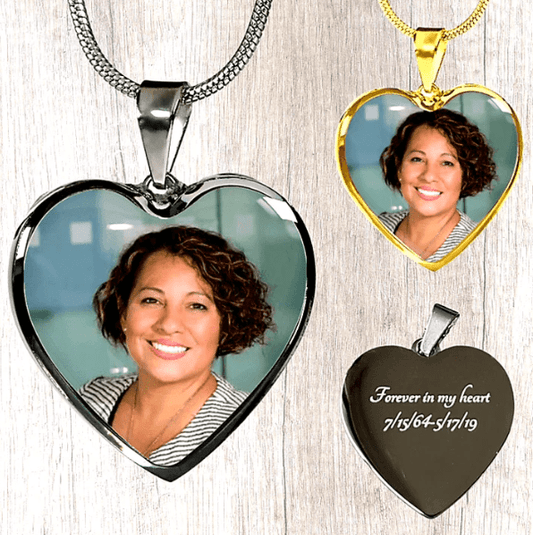 Photo Memorial Heart Necklace