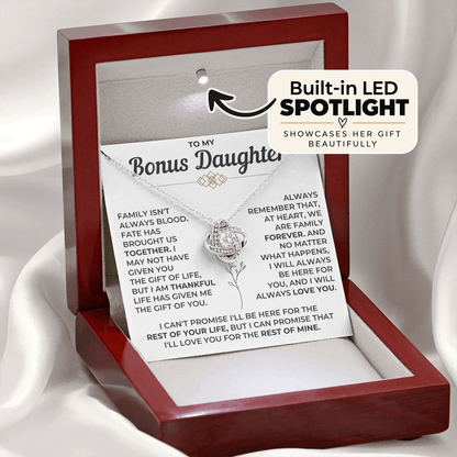 To My Bonus Daughter - Love Knot Necklace