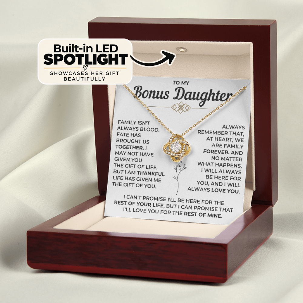 To My Bonus Daughter - Love Knot Necklace