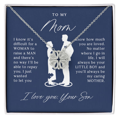 To My Mom From Son - Magnetic Hearts Necklace