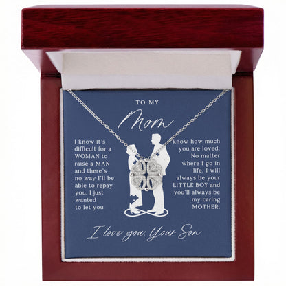 To My Mom From Son - Magnetic Hearts Necklace
