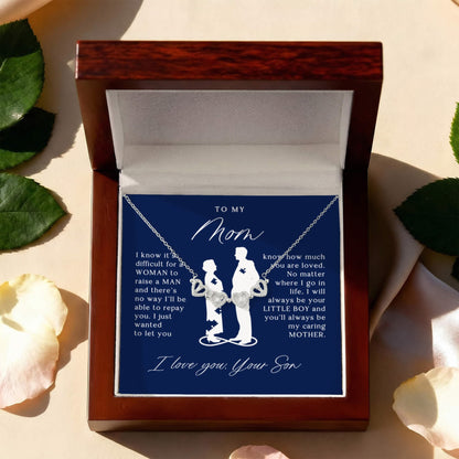 To My Mom From Son - Magnetic Hearts Necklace