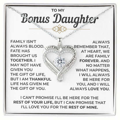 To My Bonus Daughter - Love You Always Necklace