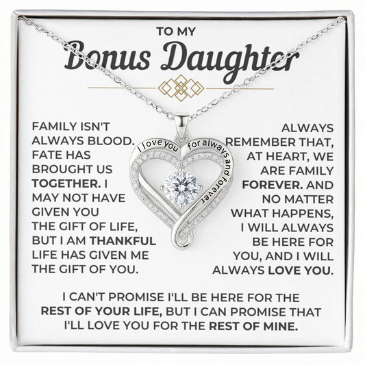 To My Bonus Daughter - Love You Always Necklace