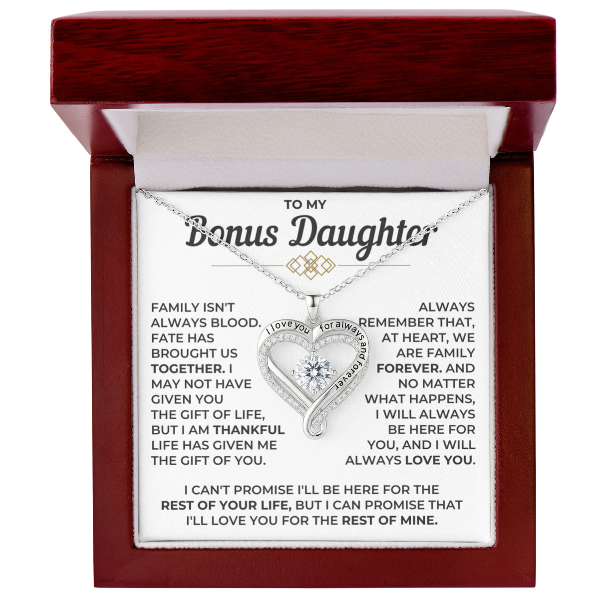 To My Bonus Daughter - Love You Always Necklace