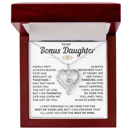 To My Bonus Daughter - Love You Always Necklace