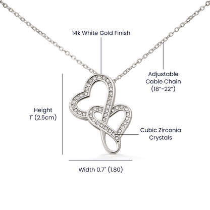 Daughter Heart To Heart Necklace | A Piece of My Heart Navy & Floral