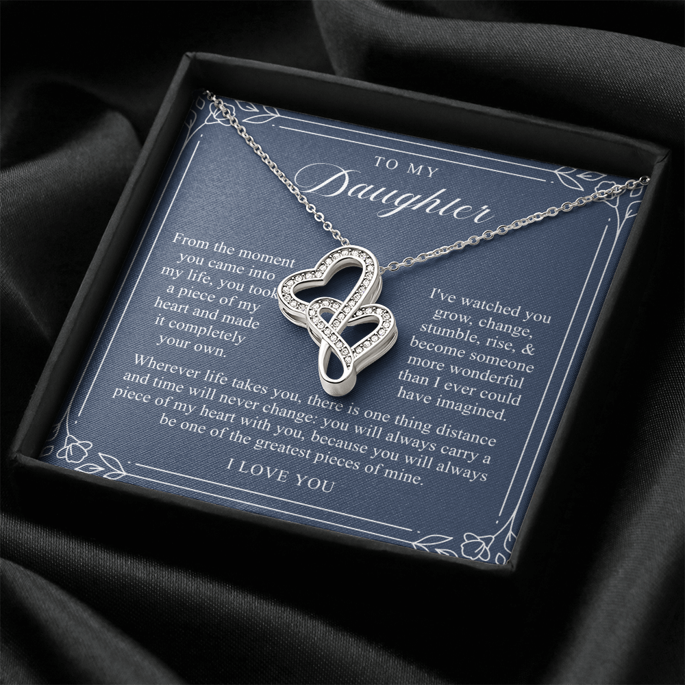 Daughter Heart To Heart Necklace | A Piece of My Heart Navy & Floral