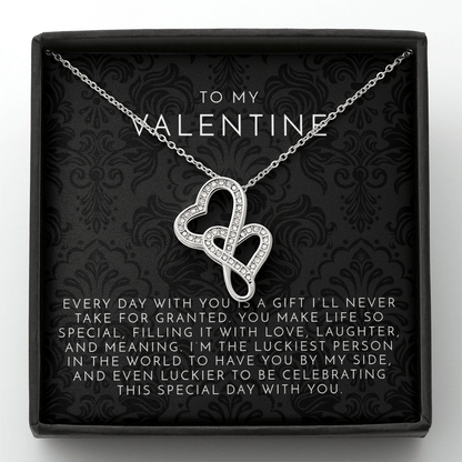 To My Valentine Intertwined Hearts Necklace