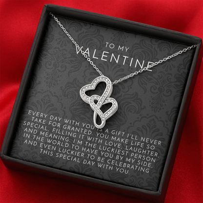 To My Valentine Intertwined Hearts Necklace