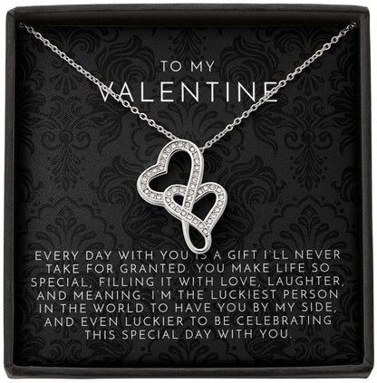To My Valentine Intertwined Hearts Necklace