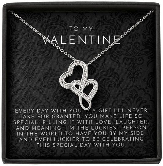 To My Valentine Intertwined Hearts Necklace