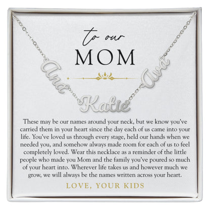 Mom Custom Children Name Necklace | The Names in Your Heart
