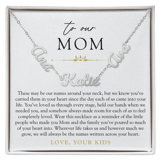 Mom Custom Children Name Necklace | The Names in Your Heart