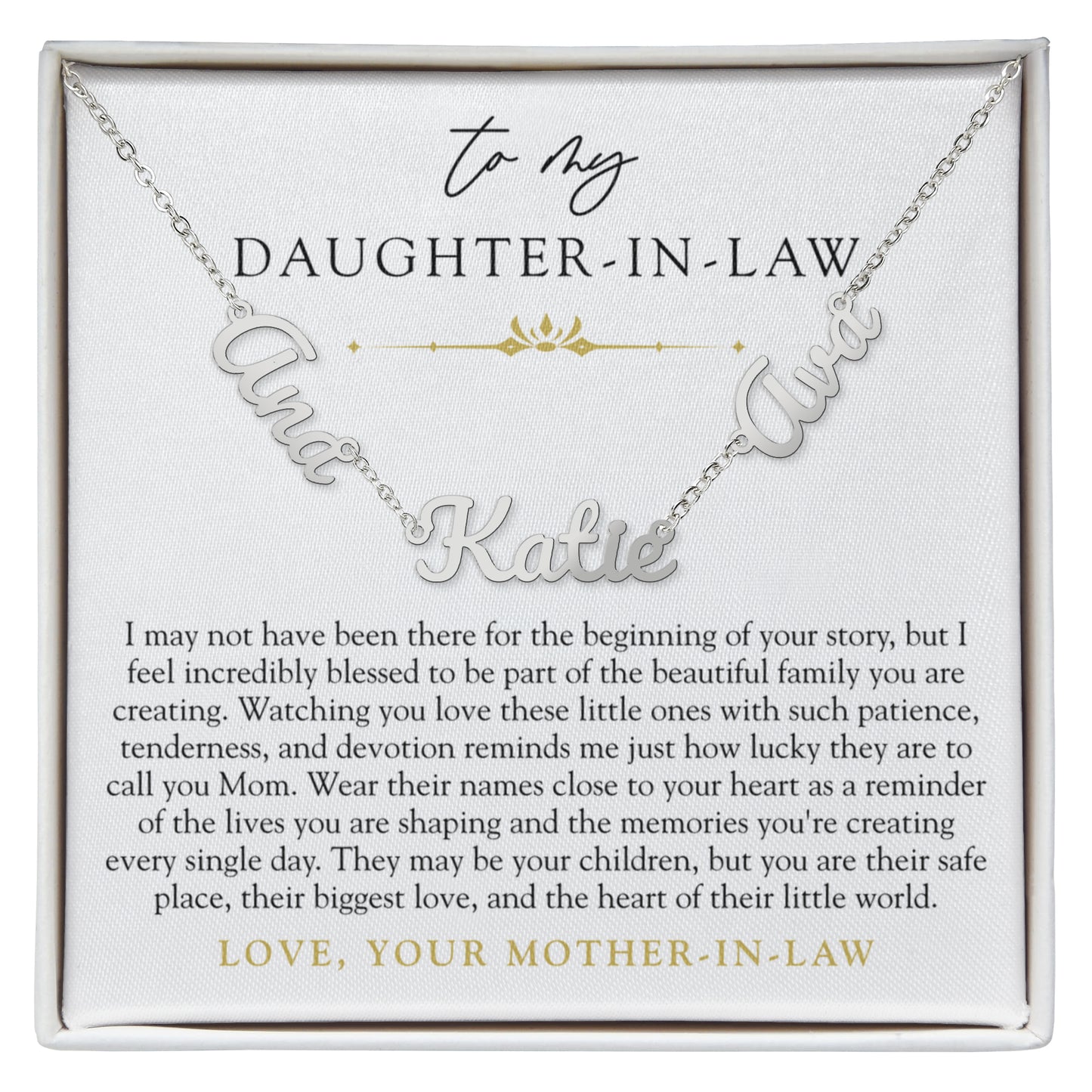 Daughter In Law Children's Name Necklace | The Heart of Their World