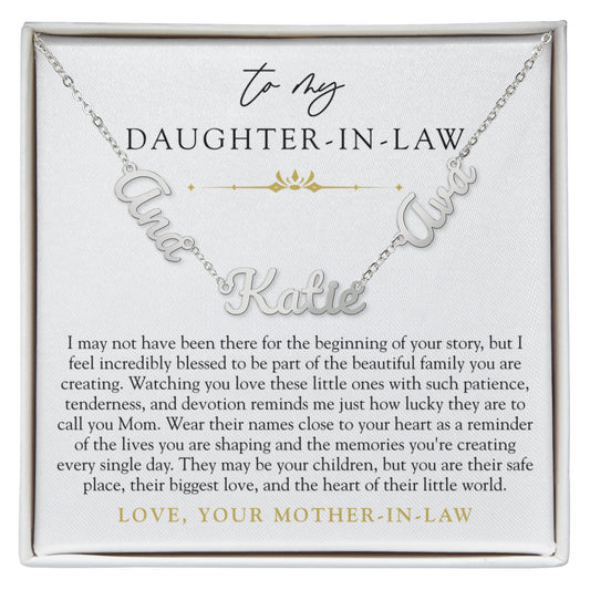 Daughter In Law Children's Name Necklace | The Heart of Their World