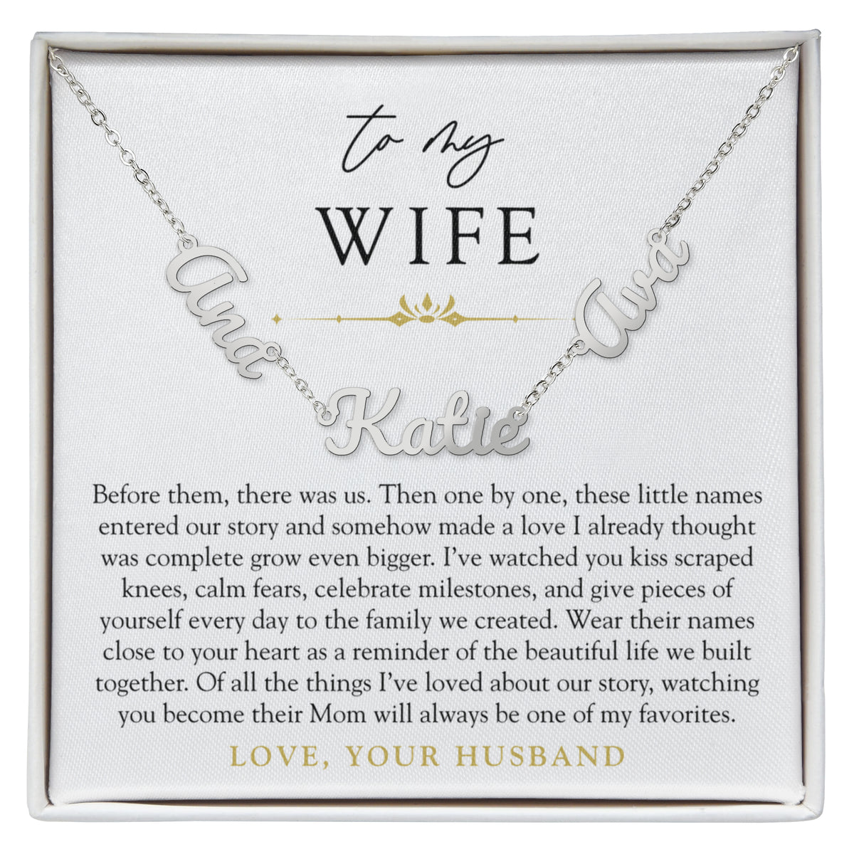 Wife Custom Children's Name Necklace | Our Greatest Love Story