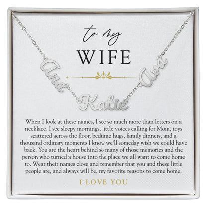 Wife Custom Children's Name Necklace | Reasons I Love Coming Home