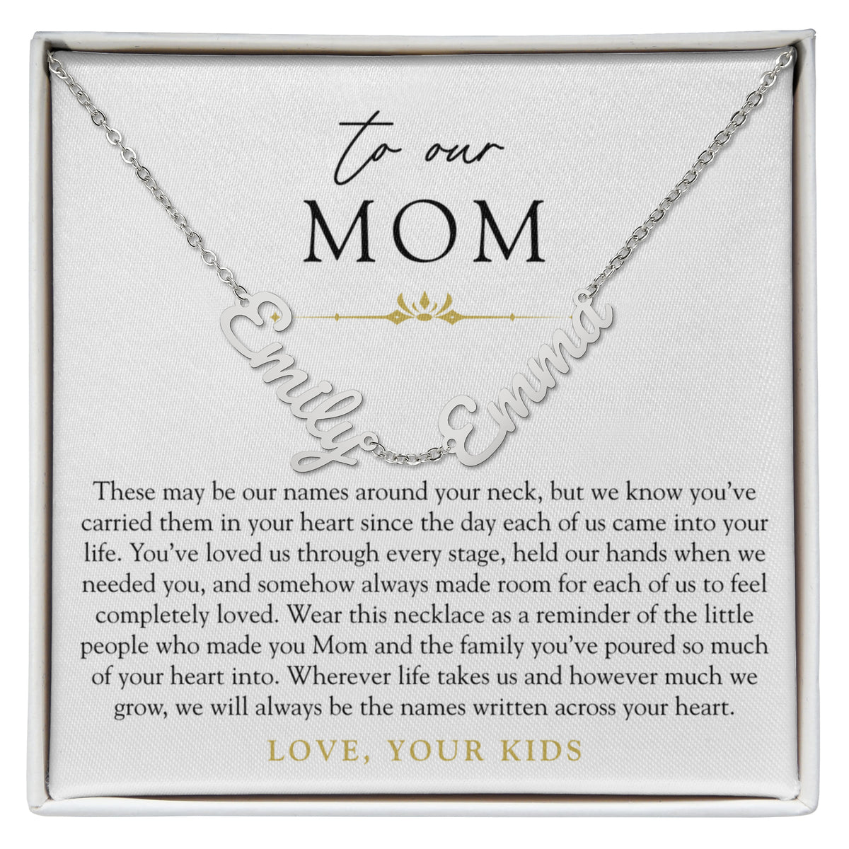 Mom Custom Children Name Necklace | The Names in Your Heart