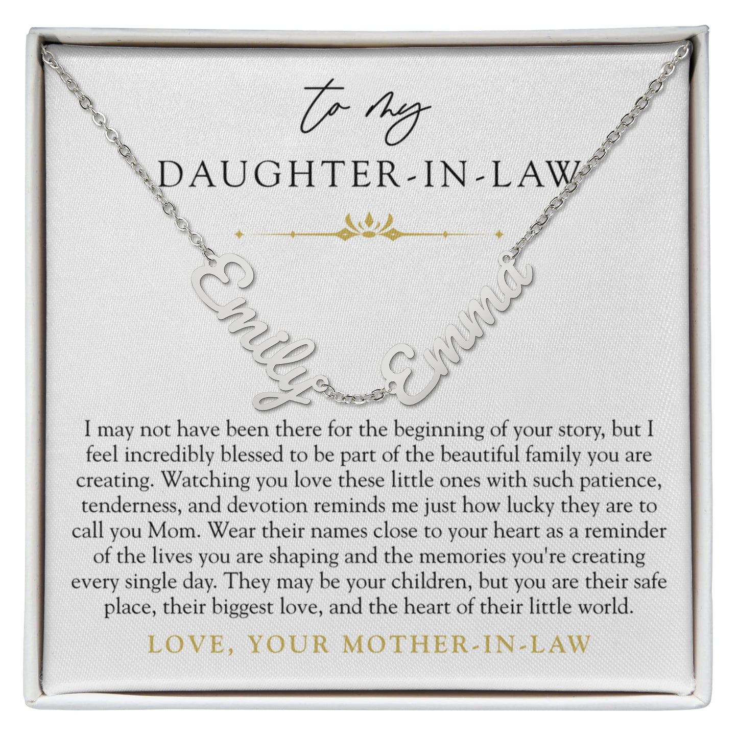 Daughter In Law Children's Name Necklace | The Heart of Their World