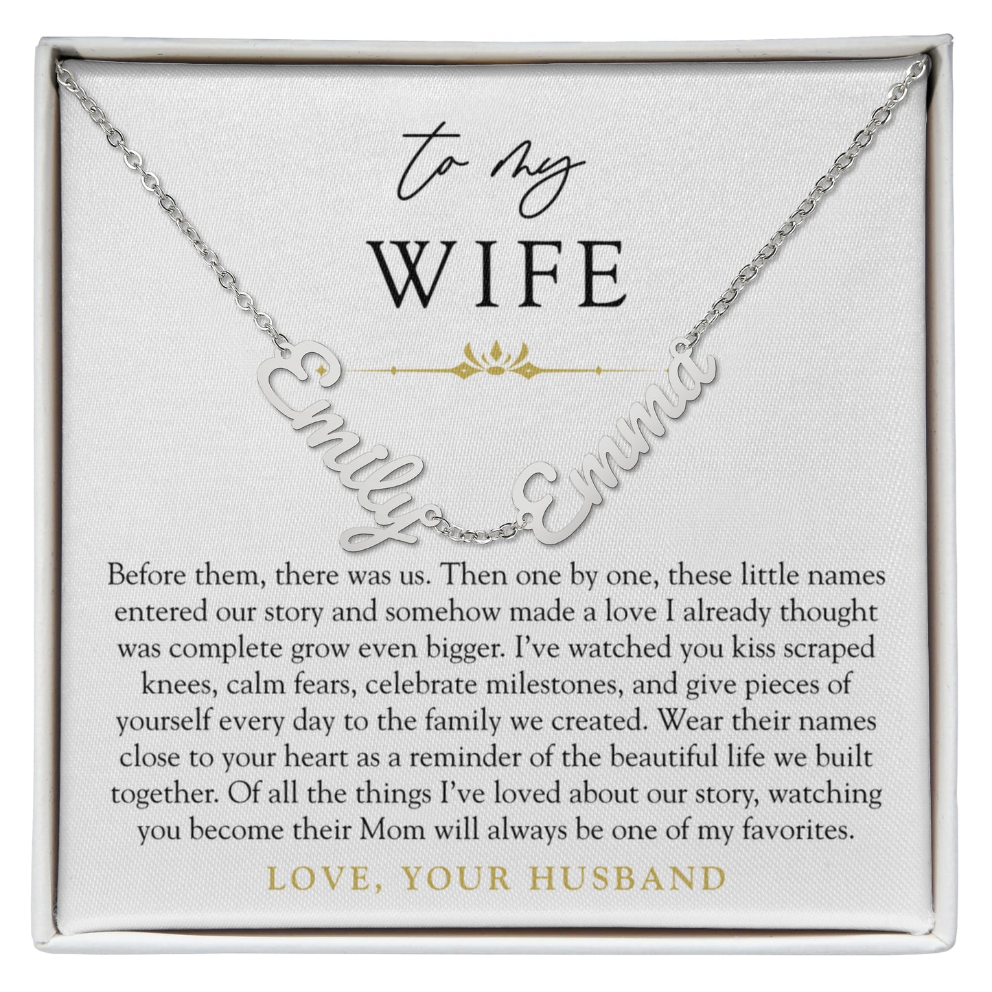 Wife Custom Children's Name Necklace | Our Greatest Love Story
