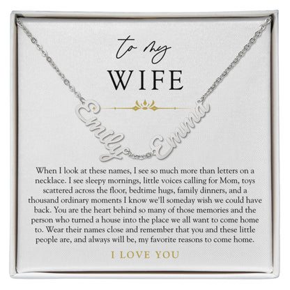 Wife Custom Children's Name Necklace | Reasons I Love Coming Home