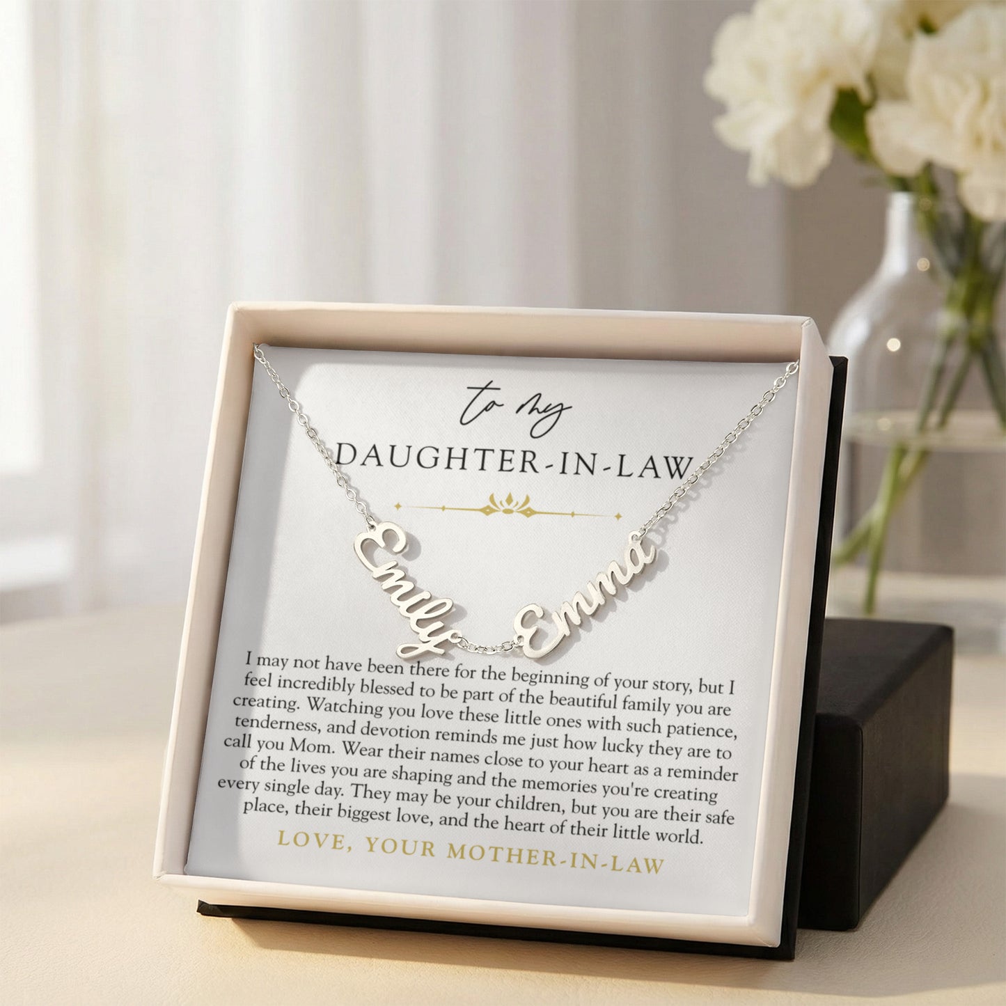 Daughter In Law Children's Name Necklace | The Heart of Their World