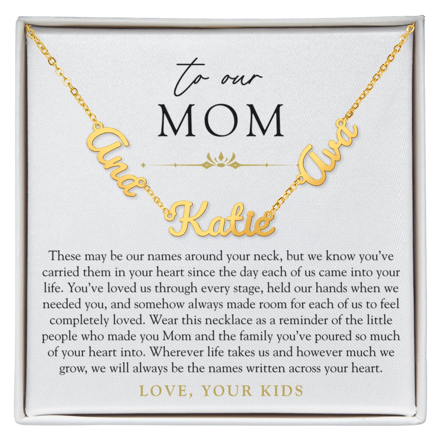 Mom Custom Children Name Necklace | The Names in Your Heart